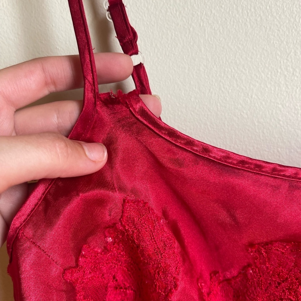 Natori Red Slip Satin Slip Dress Size Large - Picture 7 of 8